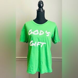 American Apparel Green Crew Neck God’s Gift Tee Shirt Size M